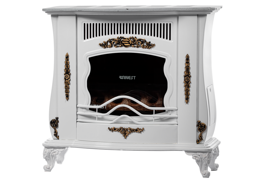 Gas heater 28,000 Ernst, fireplace design, Sadra model, white color