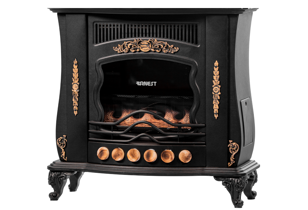 Gas heater 28,000 Ernst, fireplace design, Yazdan model, black color