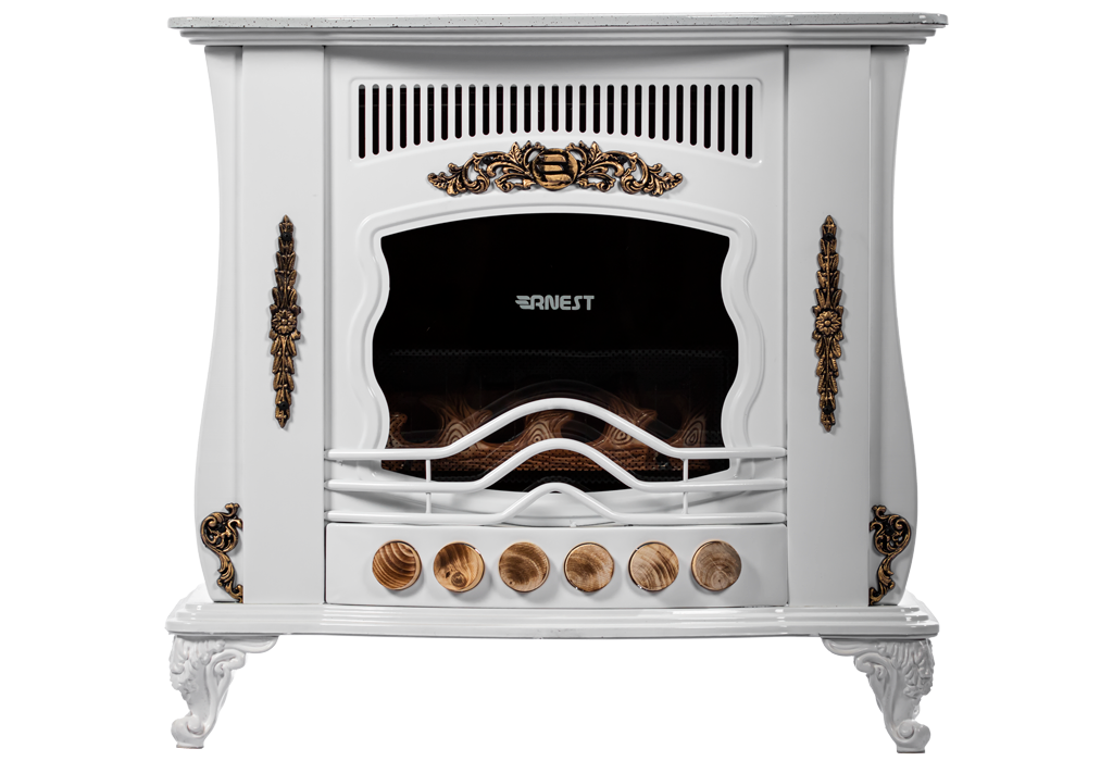Gas heater 28,000 Ernst, fireplace design, Yazdan model, white color