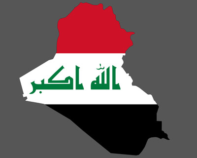 Iraq-flag-on-country-map-black-background